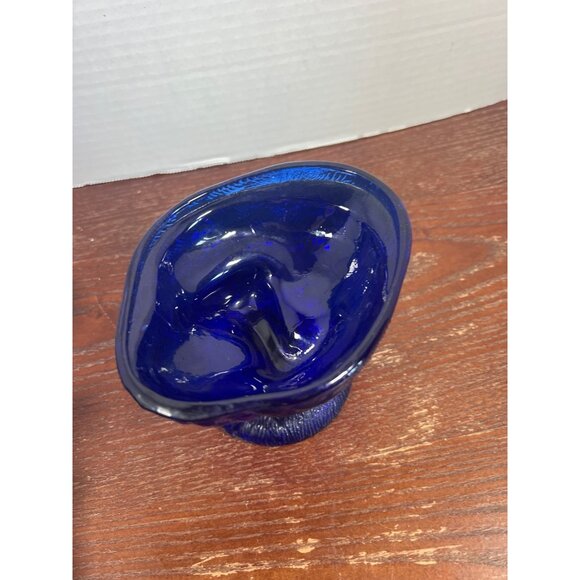 Vintage Kingston Blue Cobalt Glass Rooster Candy Dish With Lid Decorative Collec - Picture 4 of 5